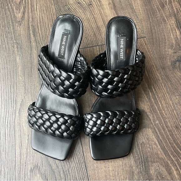 Nine West Braided Square Toe Kitten Heels - Picture 2 of 7